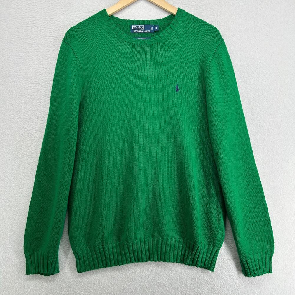 POLO RALPH LAUREN Sweater Mens S Iconic Crew Neck Jumper Pullover Green